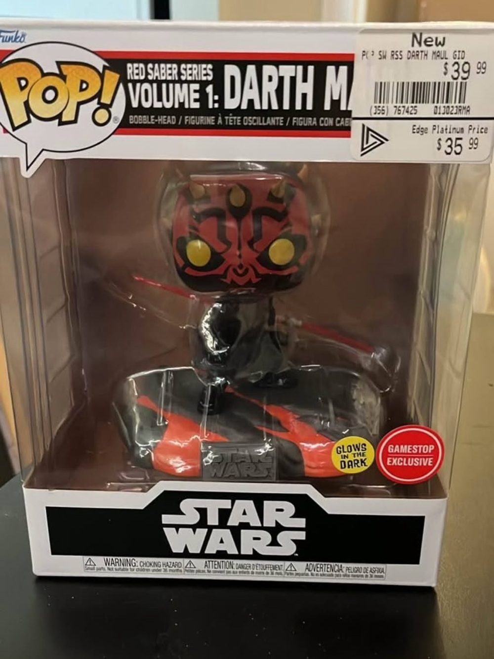Funko Pop! Star Wars Darth Maul Red & Black Gamestop Exclusive (Glows in Dark)